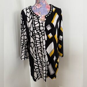 Stylish Black and Yellow Women's Top